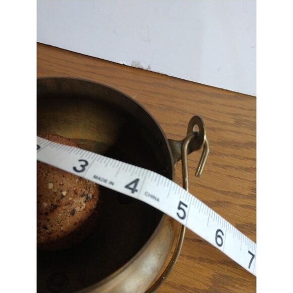 Brass Smudge Pot & Wand, Vintage Fire Starter Covered Cauldron with Pumice Stone - Picture 2 of 11